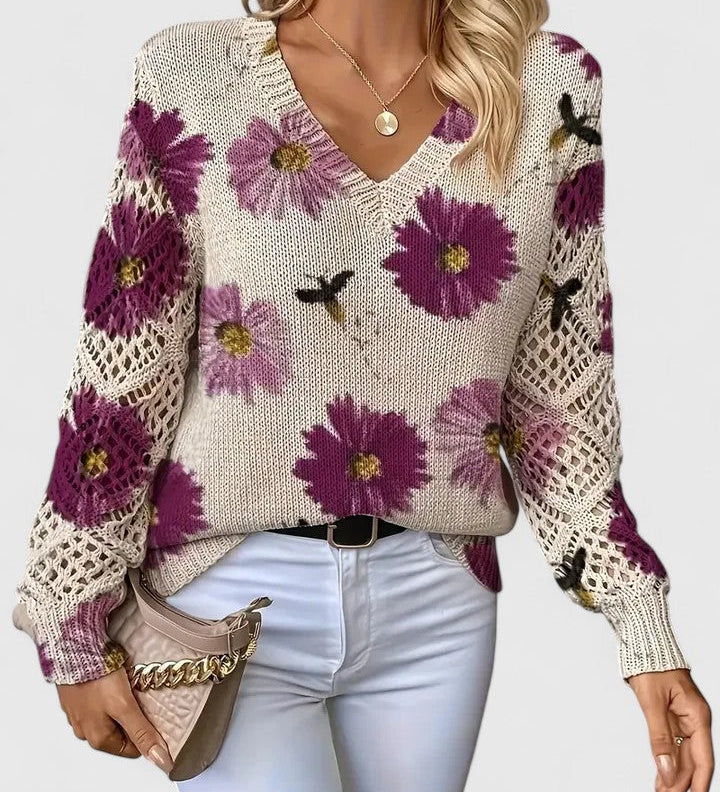 Bronwen | Floral Openwork Jumper