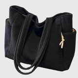 Léa | Luxurious ribbed tote bag with cord details
