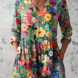 Aoibhinn | Long Blouse with V-Neck