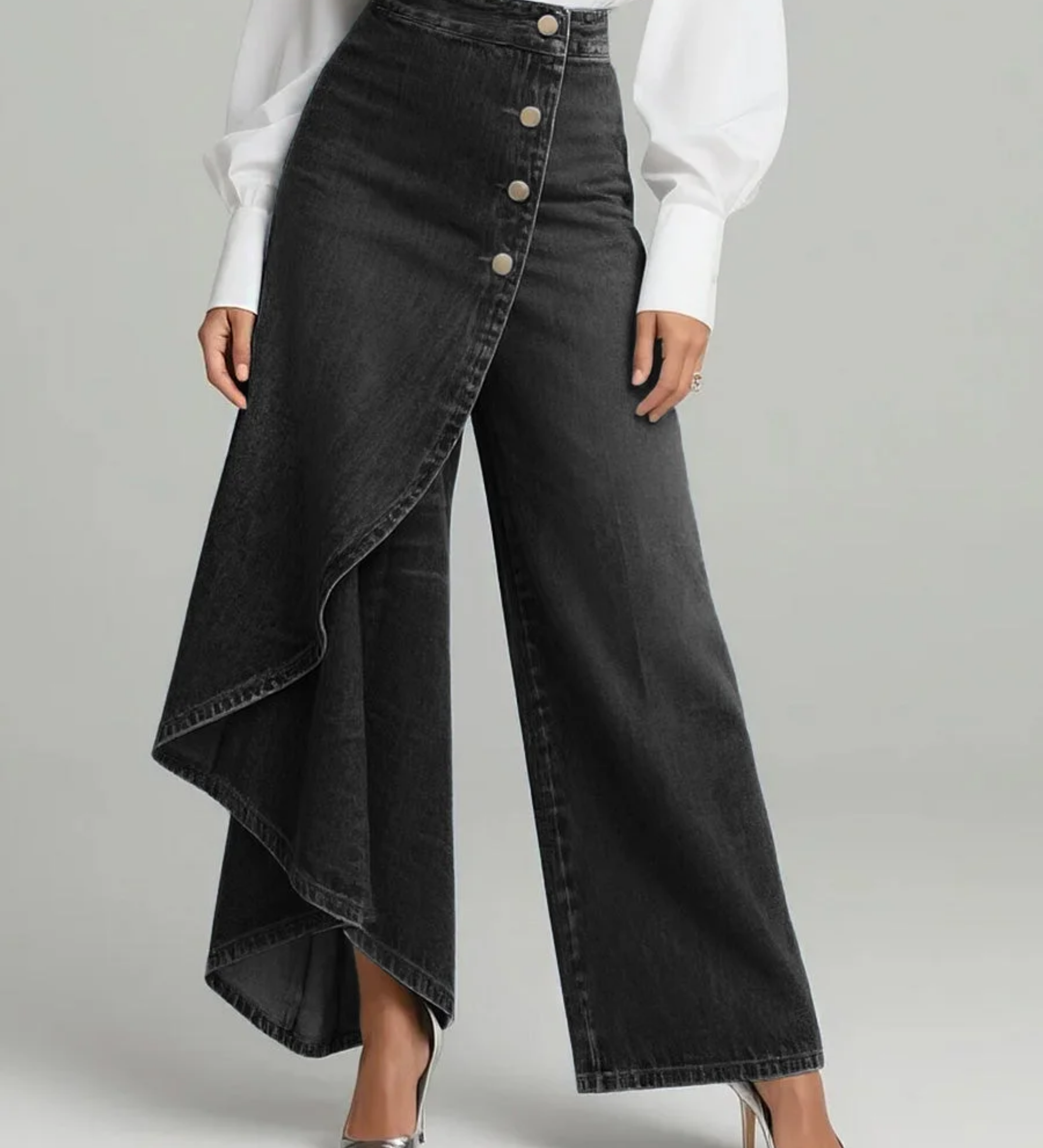 Maëlys | Denim Trousers with Tied Waist