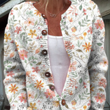 Róisín | Small knitted cardigan with floral print