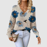 Meda - Elegant Jumper with Floral Pattern