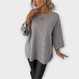 Isabella - Elegant White Knit Blouse