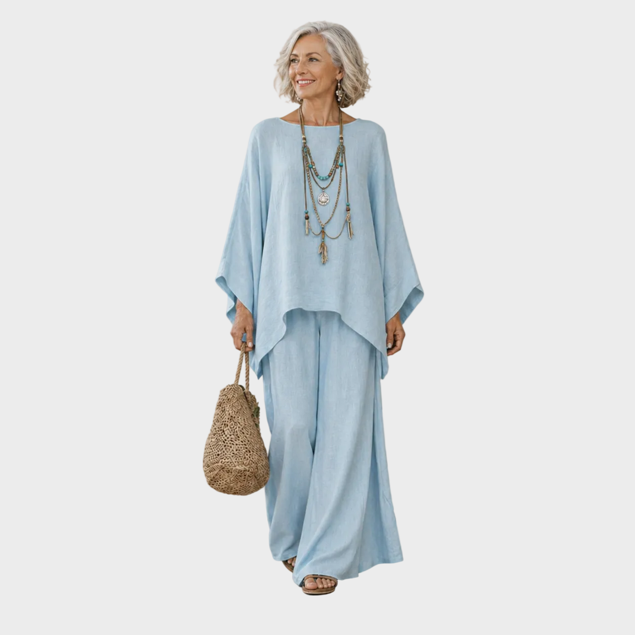 Beata - Elegant Linen Two-Piece Outfit