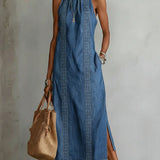 Soline | Denim Dress with Retro Lace