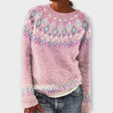 Devyn - Petrol corduroy jumper with Norwegian pattern
