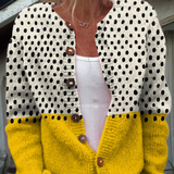 Maeve | Yellow Cardigan with Geometric Dots