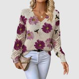 Meda - Elegant Jumper with Floral Pattern