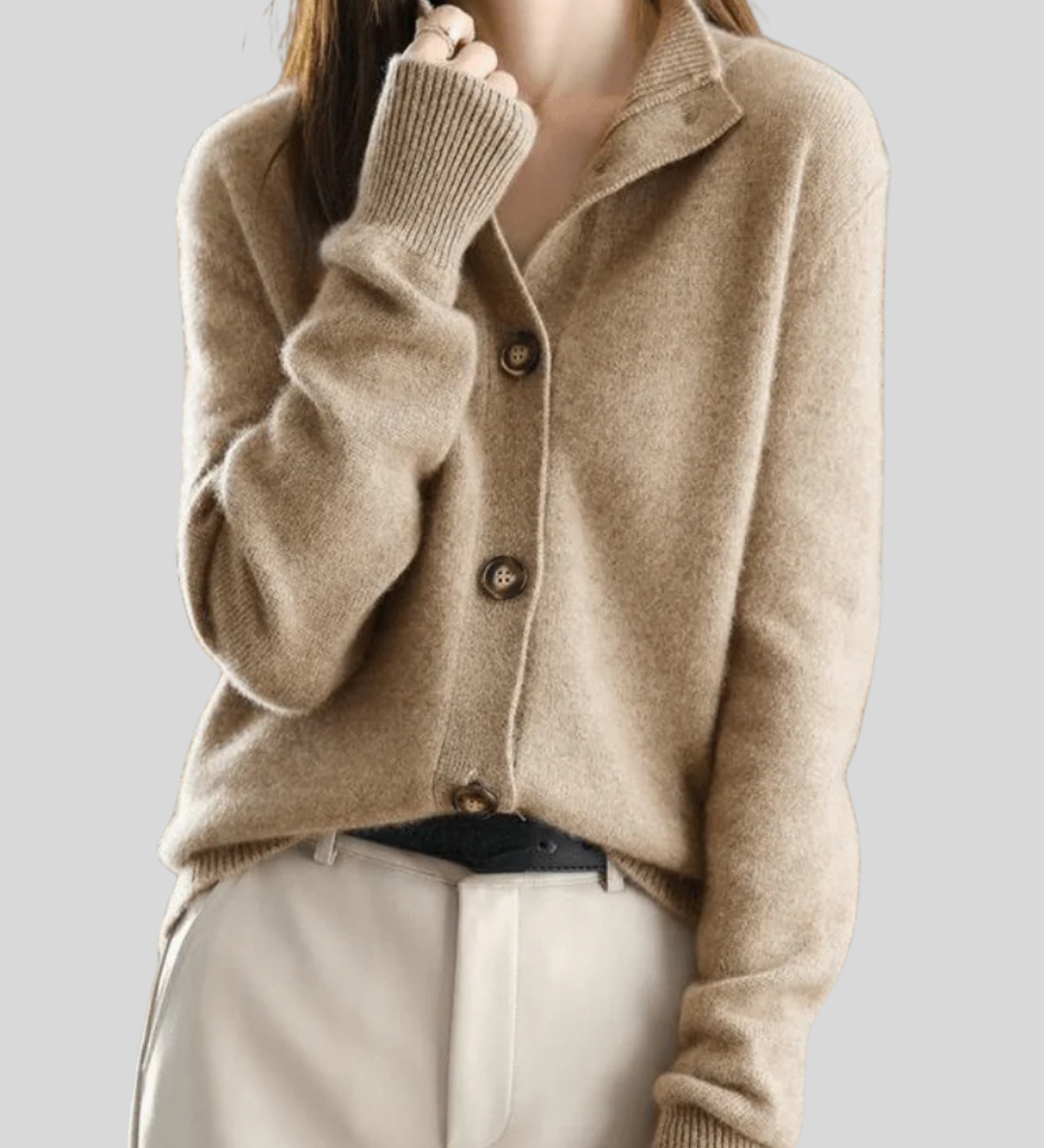 Stéphanie | Retro Style Cashmere Cardigan