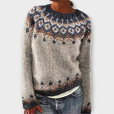 Devyn - Petrol corduroy jumper with Norwegian pattern