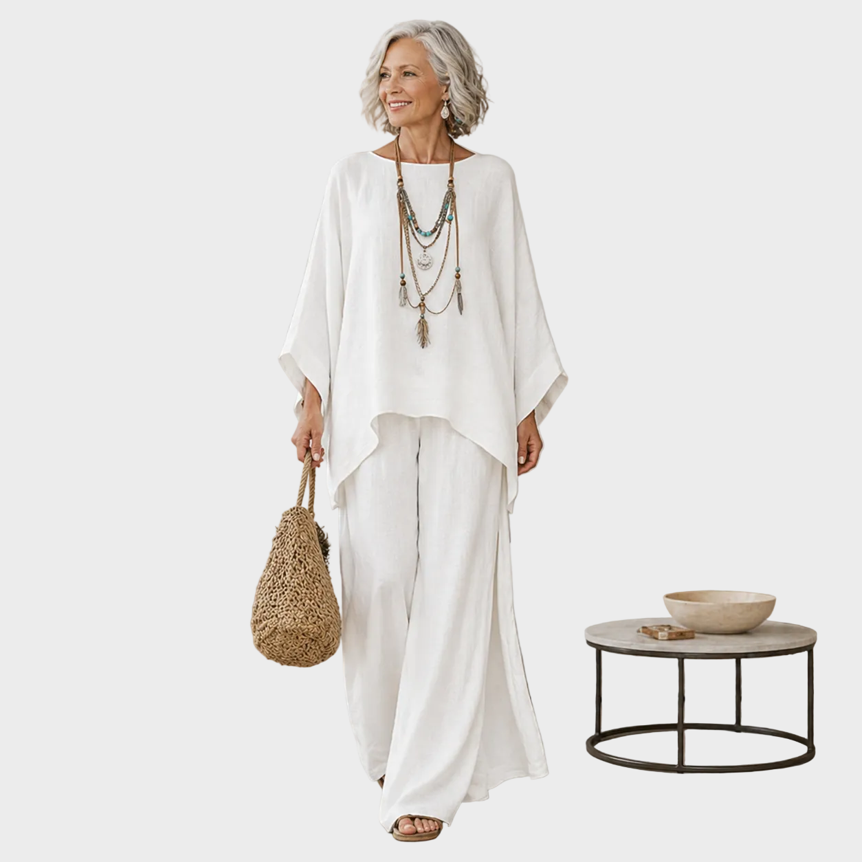 Beata - Elegant Linen Two-Piece Outfit