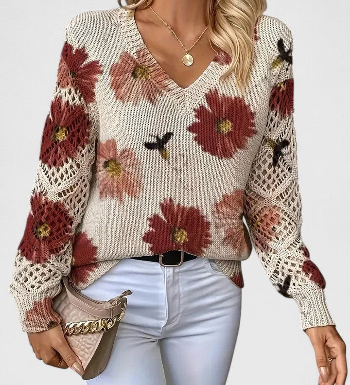 Bronwen | Floral Openwork Jumper