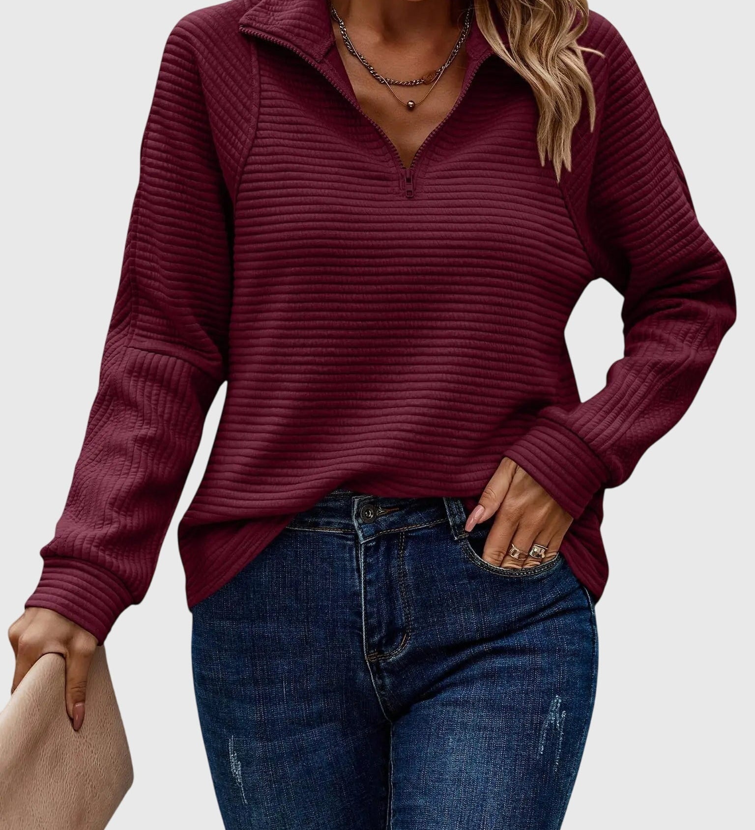 Christine | Elegant Half-Zip Jumper