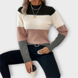 Elina - Grey-black jumper with colour block