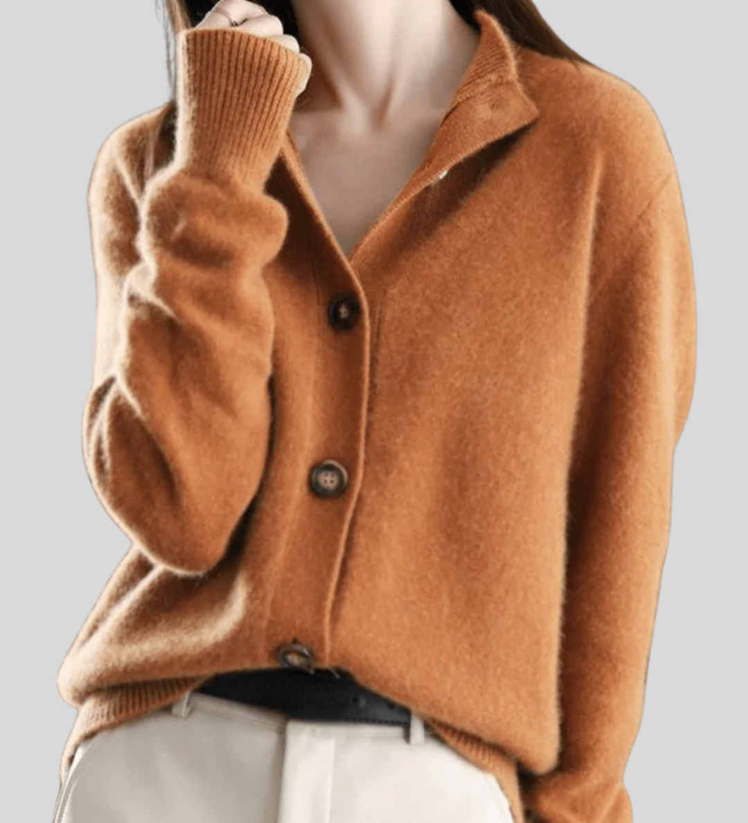 Stéphanie | Retro Style Cashmere Cardigan
