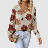 Meda - Elegant Jumper with Floral Pattern