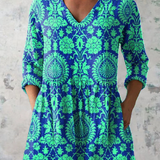Áine | Long Blouse with V Neck