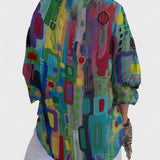 Léa | Elegant Blouse with Geometric Pattern
