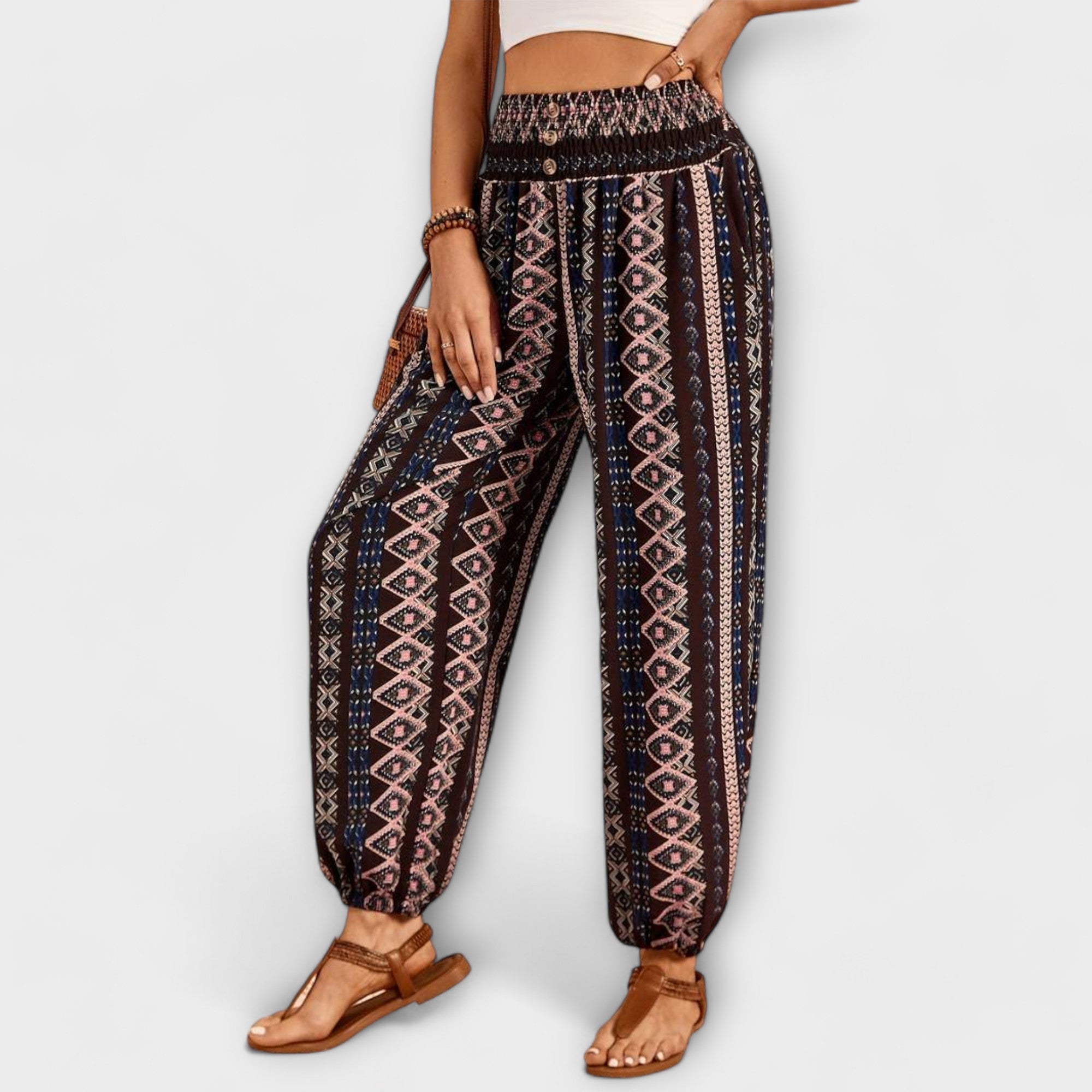 Elise | Trousers with Ethnic Graphic