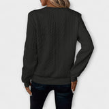 Joy - Elegant White Knitted Jumper with Textured Pattern