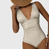 Sidonie | Striped One-Piece Swimsuit with Support
