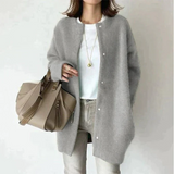 Lilly - Elegant Brown Cardigan with Button Placket
