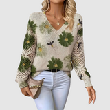 Meda - Elegant Jumper with Floral Pattern
