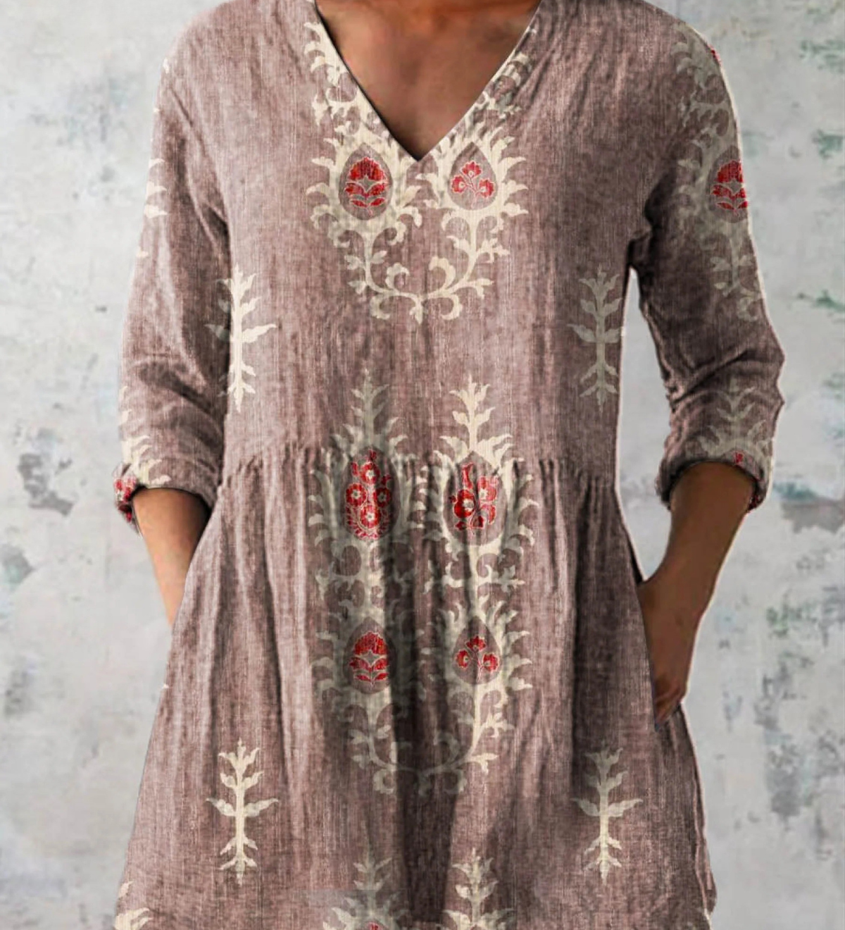 Aoife | Long Blouse with V-Neck