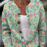 Saoirse | Knitted Cardigan with Summer Floral Print