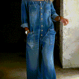 Sidonie | Denim Jumpsuit with Off-the-Shoulder Design