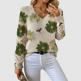 Meda - Elegant Jumper with Floral Pattern