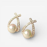Earrings with Pearls and Glitter