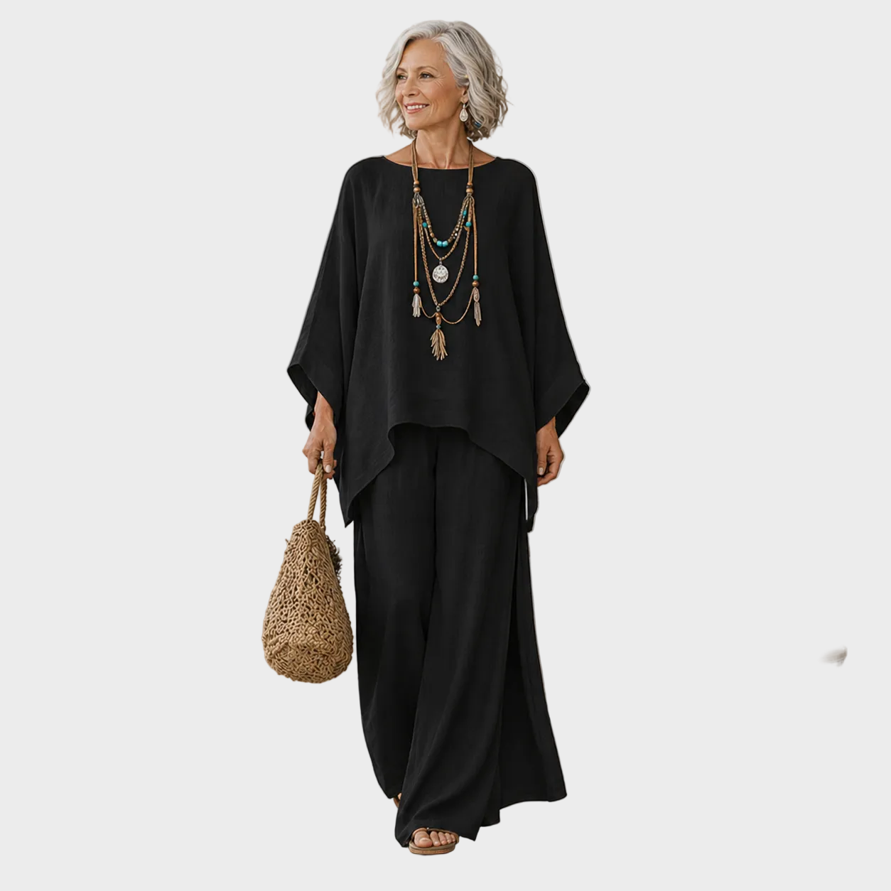 Beata - Elegant Linen Two-Piece Outfit