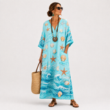 Lucía Caftan Turquoise Marine