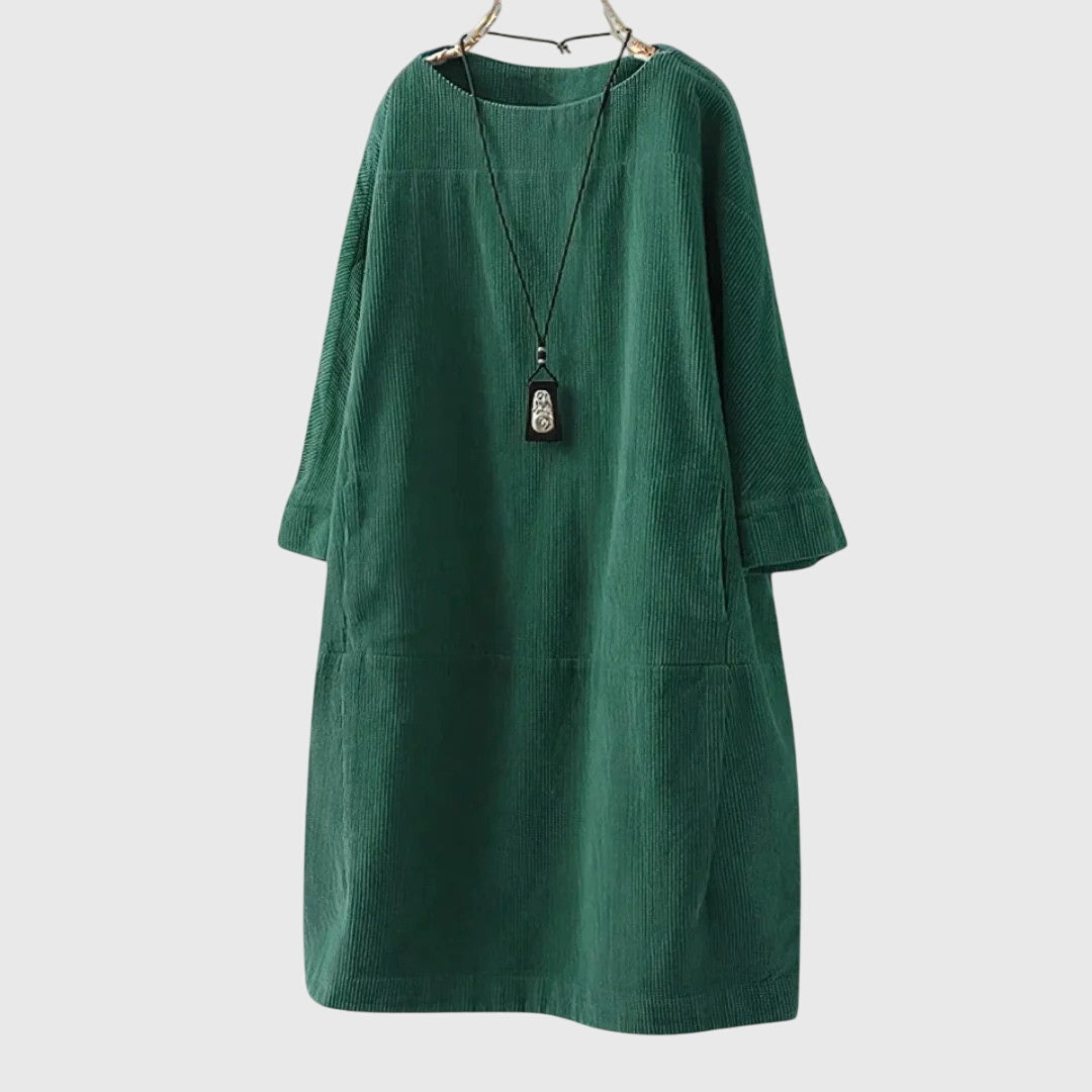 Grace | Relaxed Midi Dress in Corduroy