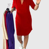 Caroline | Plain V-Neck Dress