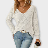 Evers - Black Casual Jumper with Diamond Pattern