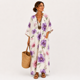 Inés White Flower Caftan