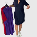 Caroline | Solid V-Neck Dress