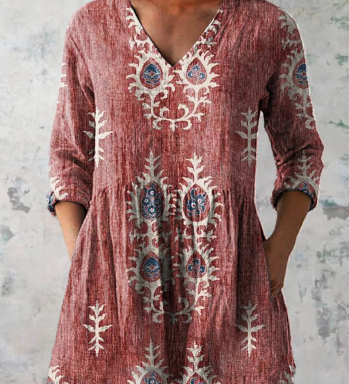 Aoife | Long Blouse with V-Neck