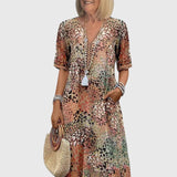 Yvonna | Elegant Floral Midi Dress