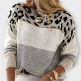 Cheyenne - Grey jumper with leopard design