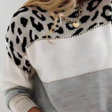 Diane | Knitted Sweater with Leopard Accent