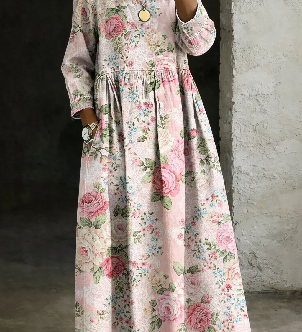 Margot | Floral Collar Denim Dress