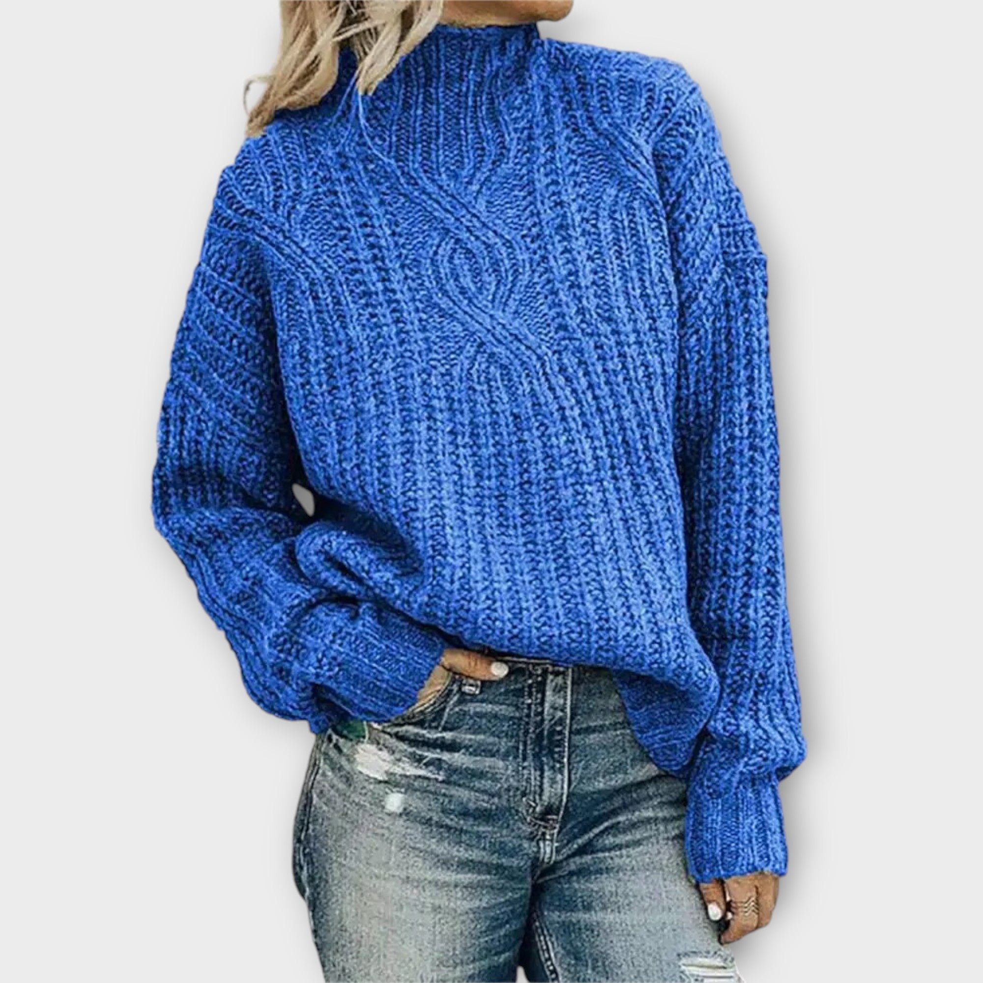 Harper - Cosy black jumper with textured pattern