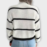 Chavala - Green Striped Roll Neck Jumper