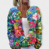 Fenya - Colourful Cardigan with Floral Pattern
