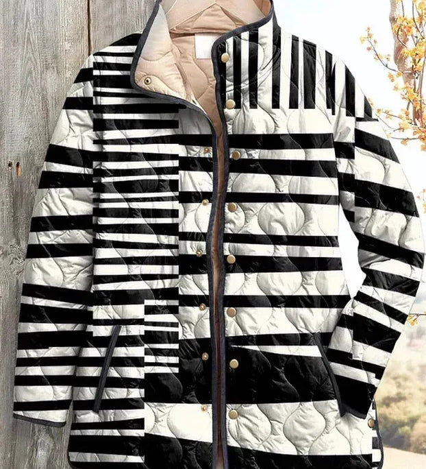 Nora – Quilted Jacket with Stripe Pattern