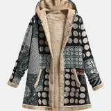 Nova - Monochrome Retro Dotted Fleece Jacket