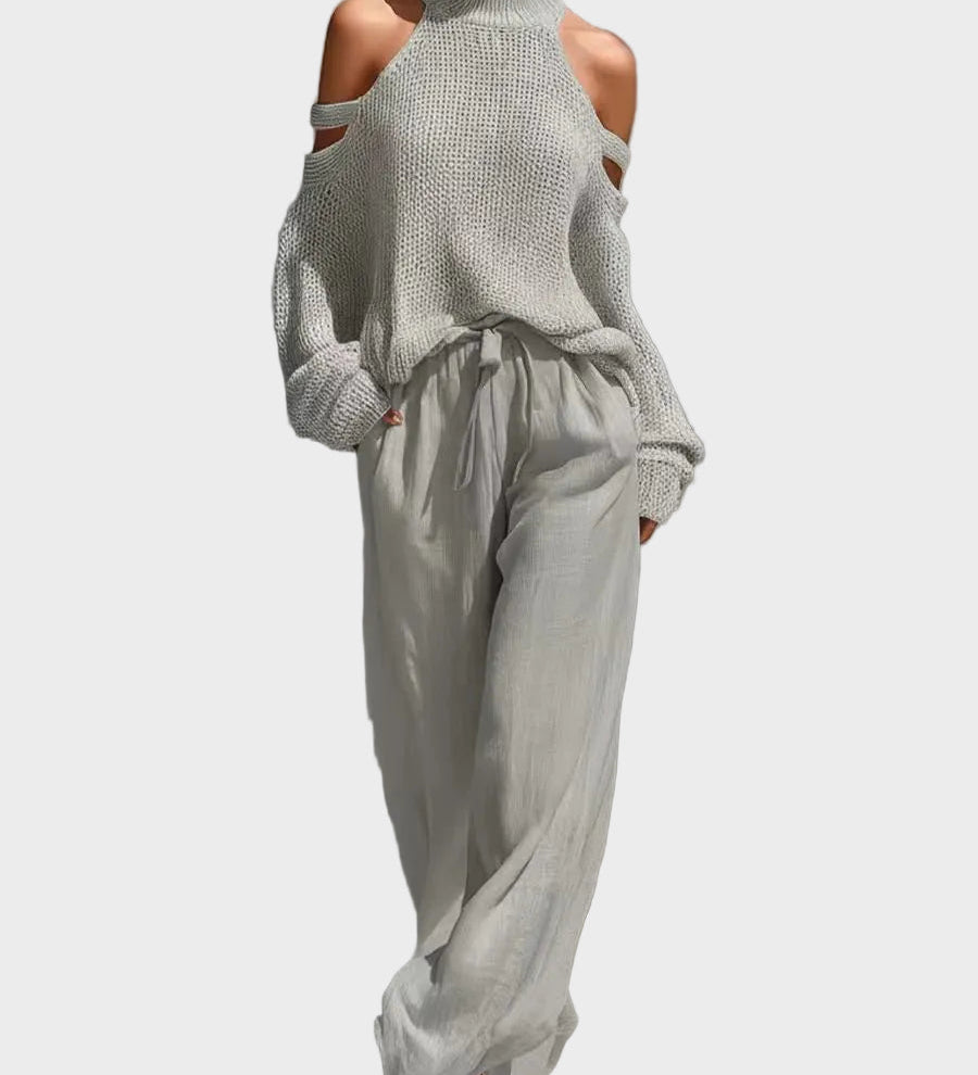 Sara - Modern Knit and Linen Set
